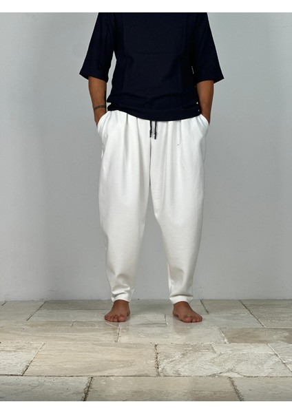 Ekru Pileli Yarım Şalvar