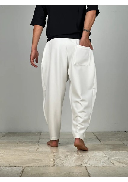 Ekru Pileli Yarım Şalvar modelleri