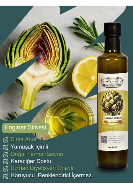 Enginar Sirkesi Doğal Fermantasyon Katkısız 500 ml fiyatları