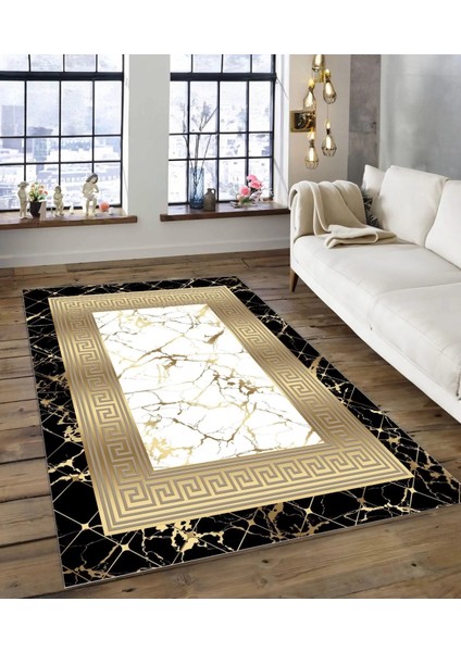 Işıltı Koleksiyonu MODEL128 Süngerli Dijital Baskılı Saçaksız Mutfak Halısı Yolluk