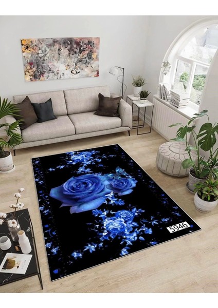 Işıltı Koleksiyonu Model3 Süngerli Dijital Baskılı Saçaksız Mutfak Halısı Yolluk