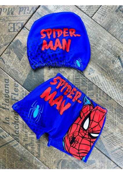 Spiderman Desenli Erkek Çocuk Mayo Boneli