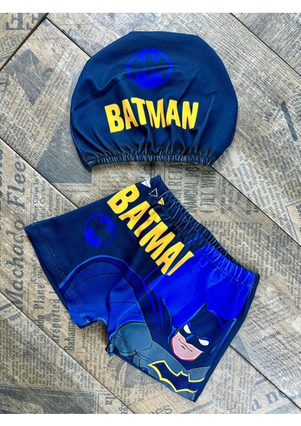 Batman Desenli Erkek Çocuk Mayo Boneli