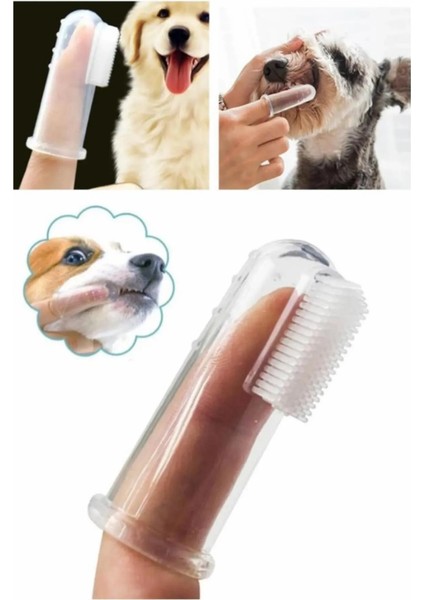 Bebek ve Kedi Köpek Için Silikon Parmak Diş Kaşıyıcı Dil Temizleyici Diş Fırçası