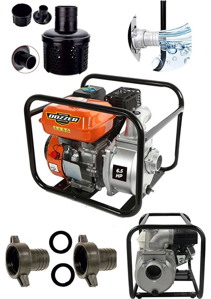 Bakır Sargılı Yüksek Performans 6.5hp Yakıt Tasarruflu 2 Inc Benzinli Su Pompası Su Motoru