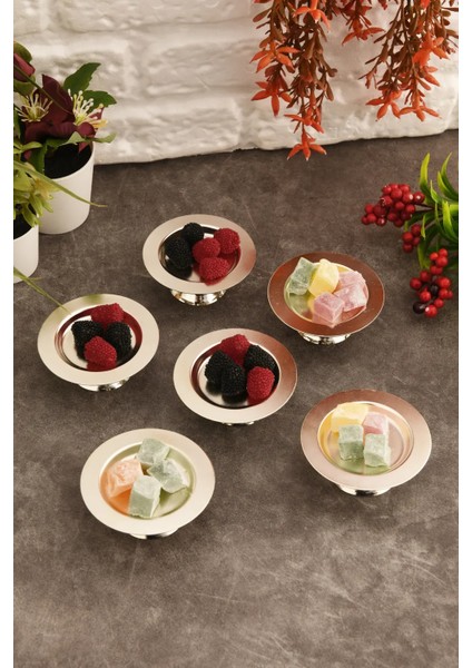 Muli Ayaklı Makaron Lokumluk Gümüş 6 Lı Takım fiyatları