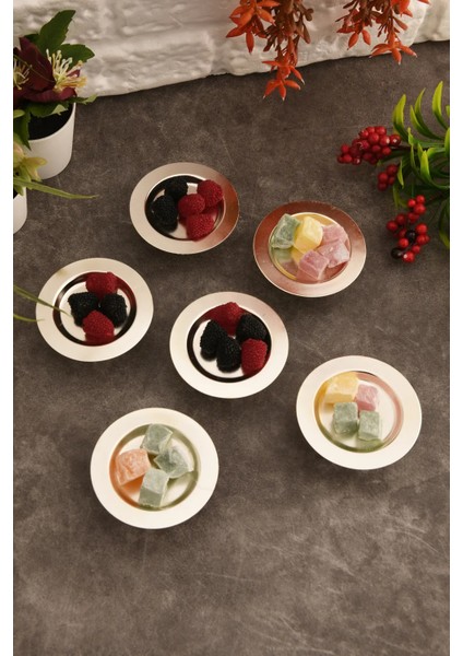 Muli Ayaklı Makaron Lokumluk Gümüş 6 Lı Takım modelleri