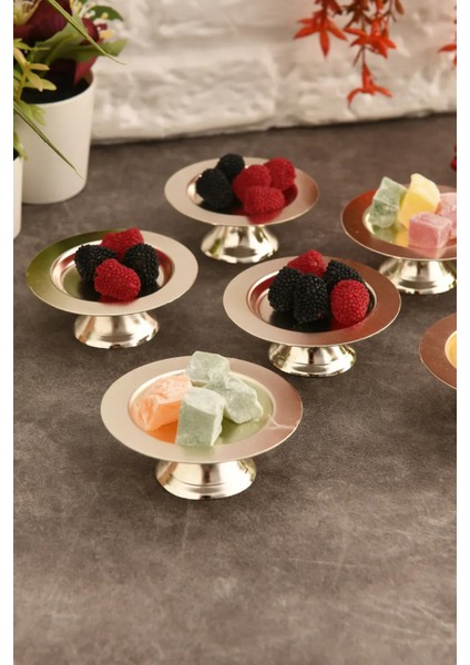 Muli Ayaklı Makaron Lokumluk Gümüş 6 Lı Takım fırsatları