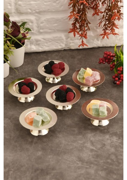 Muli Ayaklı Makaron Lokumluk Gümüş 6 Lı Takım indirimleri