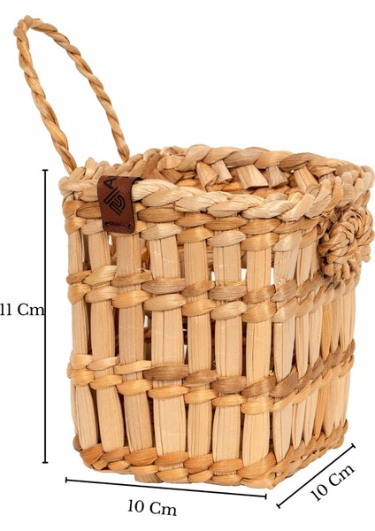 % 100 El Yapımı Doğal Kare Hasır Sepet | 10X10X11 cm | Çok Amaçlı Organizer | Mutfak, Banyo, Salon Için Dekoratif Sepet fırsatları