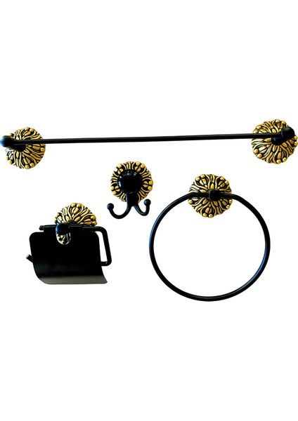 Paslanmaz Pirinç Banyo Tam Set Kendinden Yapışkanlı Montajsız Yuvarlak