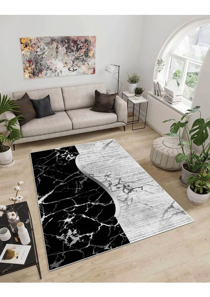 Işıltı Koleksiyonu MODEL60 Süngerli Dijital Baskılı Saçaksız Mutfak Halısı Yolluk