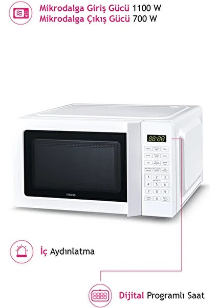 Almd 25 - 20 Litre Dijital Mikrodalga Fırın - Beyaz fırsatları