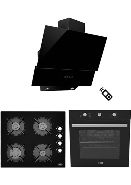 Hero Si̇yah 3 Lü Ankastre Set (ED402-EO320-EF240)