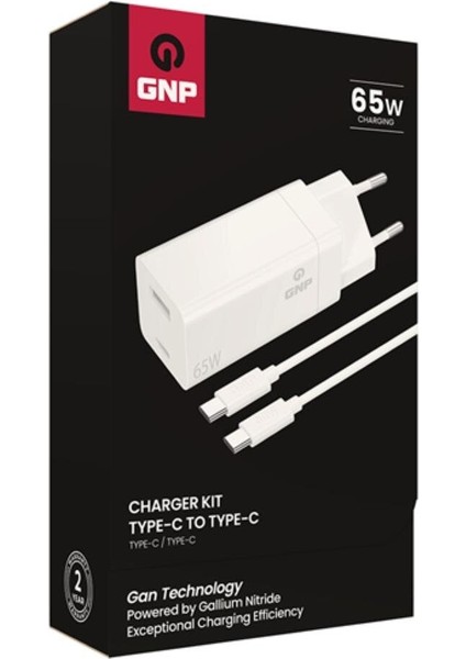 Gnp 65W Gan Type-C To Type -C Seyahat Şarj Aleti Beyaz modelleri