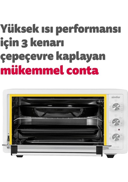 4502 45 Lt Beyaz Midi Fırın