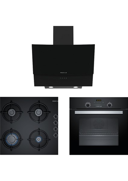 Profi̇lo OO36P6O10D-FRMA226S-DVE6G560 Üçlü Ankastre Si̇yah Star Set