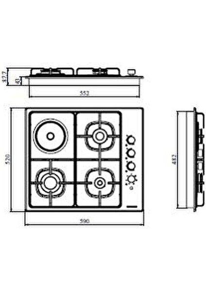 AS5632X01 Inox 3 Gazlı 1 Elektrikli Göz Ankastre Ocak 60CM fiyatları