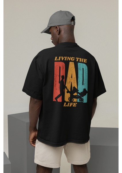 Zuno Erkek Oversize Living The Dad Life Baskılı Tshirt
