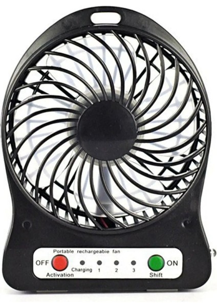 Mini Vantilatör Fan Turuncu, Taşınabilir ve 3 Kademeli Masaüstü ve Araç Şarjlı modelleri