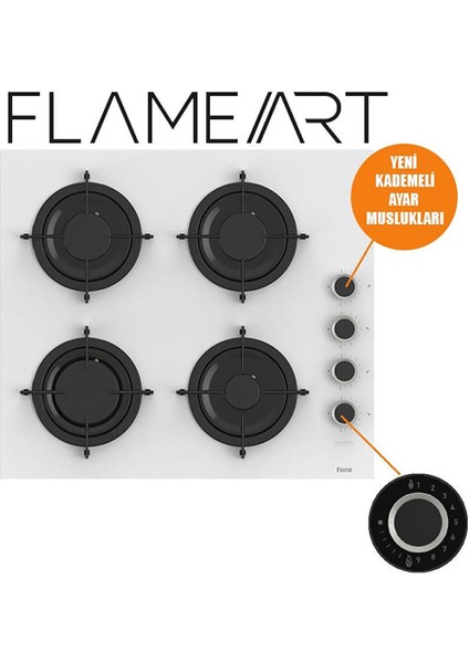 Steamart-Fryart Serisi Beyaz Set (CS206-FA + QEP64CB +D078 ) - Emaye Izgara modelleri