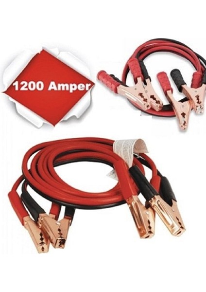 Araç Akü Takviye Kablosu 1.5 mt 1200 Amp Otomobil
