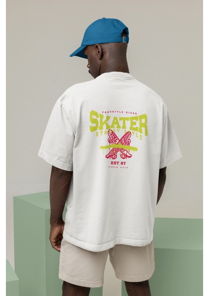 Zuno Erkek Oversize Skater Baskılı Tshirt