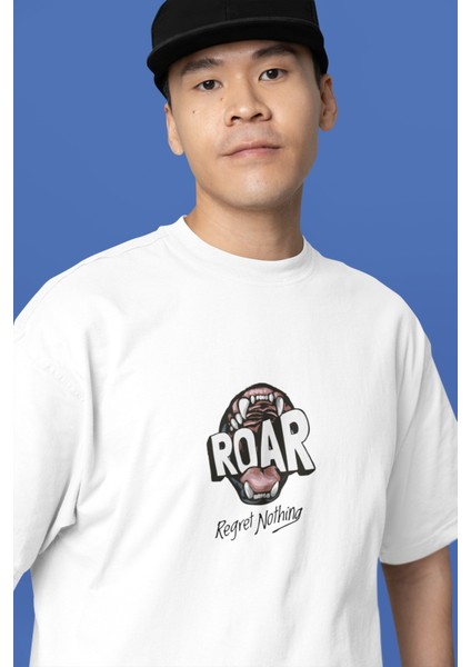 Zuno Erkek Oversize Roar Baskılı Tshirt