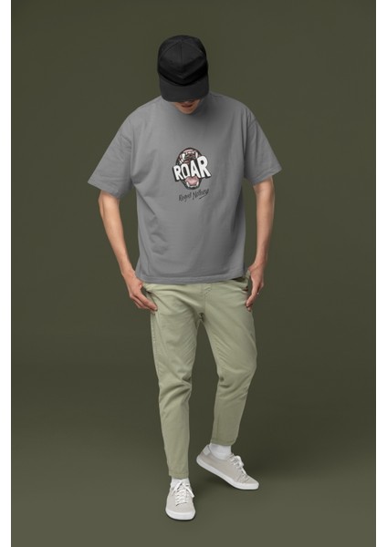 Zuno Erkek Oversize Roar Baskılı Tshirt