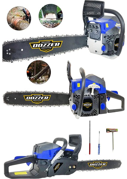 Benzinli Çift Egzozlu Profesyonel 2.4 Hp 52 cc Ağaç Dal Kesim Benzinli Hızar Motoru