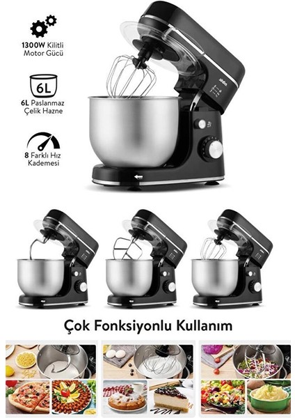 SMX-2769 Standlı Mikser Mutfak Şefi Hamur Yoğurma Şef Mikseri