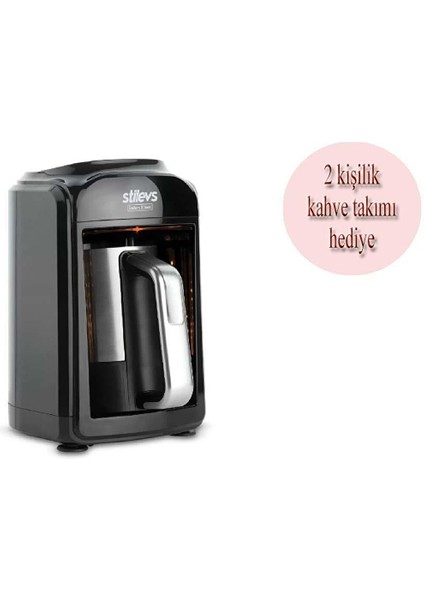 Sadem Inox Türk Kahve Makinesi ve 2 Kişilik Kahve Takımı