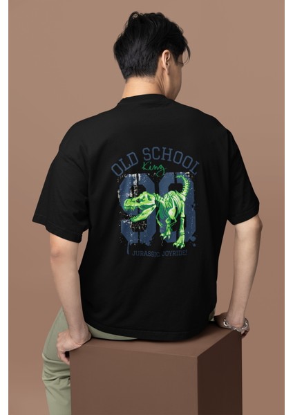 Zuno Erkek Oversize Old School King Baskılı Tshirt