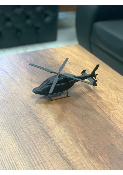 BELL-429 Model 3D Baskı Helikopter || Tercihe Göre Isim Baskılı || Dolgulu 25 cm || Siyah