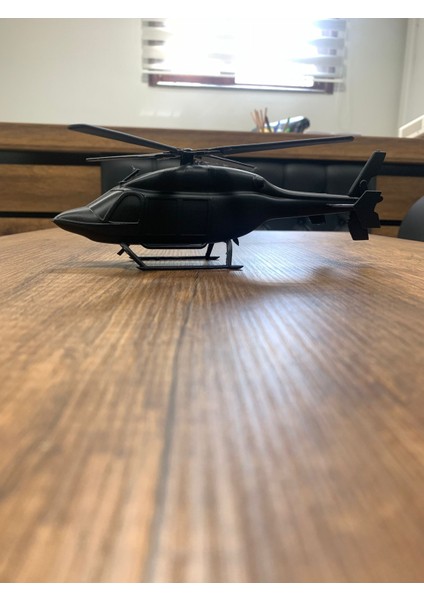 BELL-429 Model 3D Baskı Helikopter || Tercihe Göre Isim Baskılı || Dolgulu 25 cm || Siyah