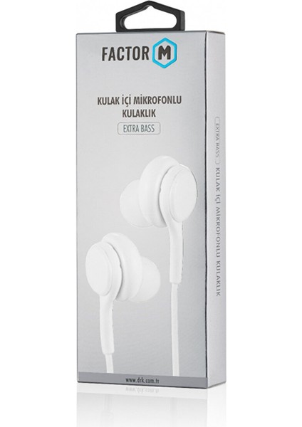 Extra Bass Kulakiçi Mikrofonlu Kablolu Kulaklık Beyaz (Fm­kmkby) Beyaz indirimleri