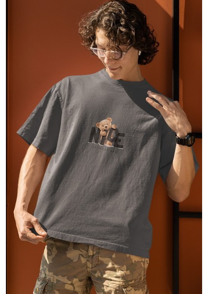 Zuno Erkek Oversize Nıce Baskılı Tshirt
