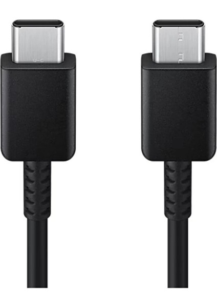 Galaxy S24 Ultra Ile Uyumlu 60W Type-C To Type-C Data ve Şarj Kablo 1.8 Metre Siyah
