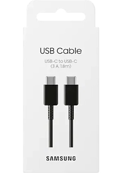 Galaxy S24 Ultra Ile Uyumlu 60W Type-C To Type-C Data ve Şarj Kablo 1.8 Metre Siyah