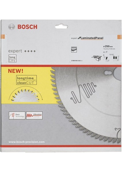 Laminant Daire Testere Bıçağı 250*30 mm 80 Diş EXPERT 2608642516 fiyatları