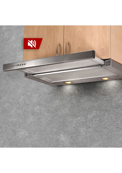 A100 60 cm Sürgülü Inox Sessiz Aspiratör