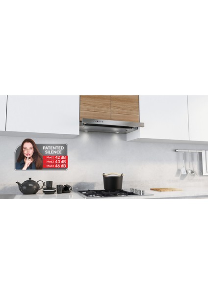 A100 60 cm Sürgülü Inox Sessiz Aspiratör