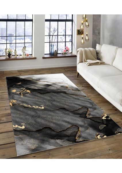 Işıltı Koleksiyonu MODEL191 Süngerli Dijital Baskılı Saçaksız Mutfak Halısı Yolluk