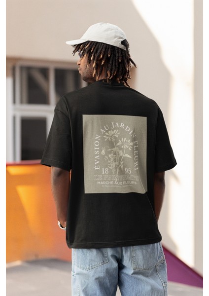 Zuno Erkek Oversize Jardin Vintage Baskılı Tshirt