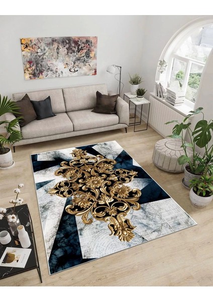 Işıltı Koleksiyonu MODEL47 Süngerli Dijital Baskılı Saçaksız Mutfak Halısı Yolluk