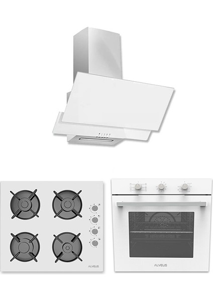 Ecoplus Beyaz 3'lü Ankastre Set Turbo Fanlı
