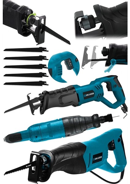 Alman 9000 Xdrive 6 Kademe Devir Ayarli Bakir Sargili Kemik Kesme Tilki Kuyruğu Testere Makinesi