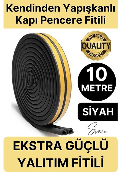 Premium Kapı Pencere Soğuk Toz Sızdırmaz Izolasyon Fitili Kendinden Yapışkanlı Isı Yalıtım 2x5=10 mt
