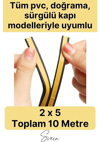 Premium Kapı Pencere Soğuk Toz Sızdırmaz Izolasyon Fitili Kendinden Yapışkanlı Isı Yalıtım 2x5=10 mt fiyatları