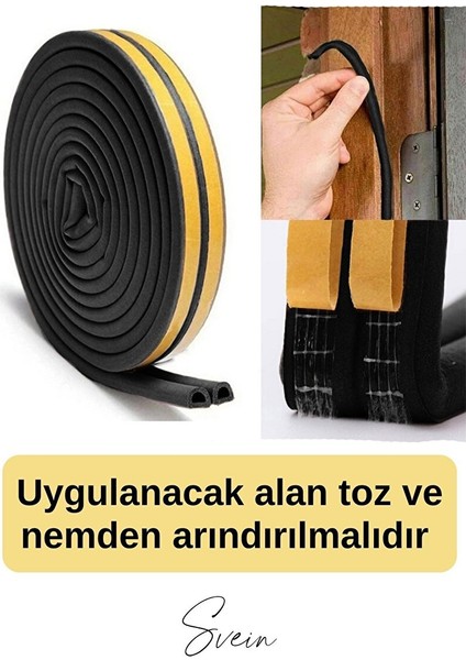 Premium Kapı Pencere Soğuk Toz Sızdırmaz Izolasyon Fitili Kendinden Yapışkanlı Isı Yalıtım 2x5=10 mt indirimleri